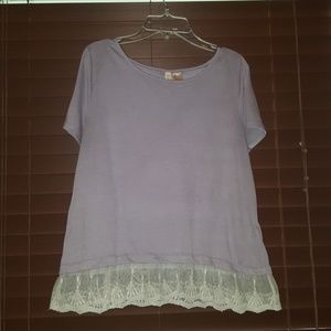Purple lace trim shirt